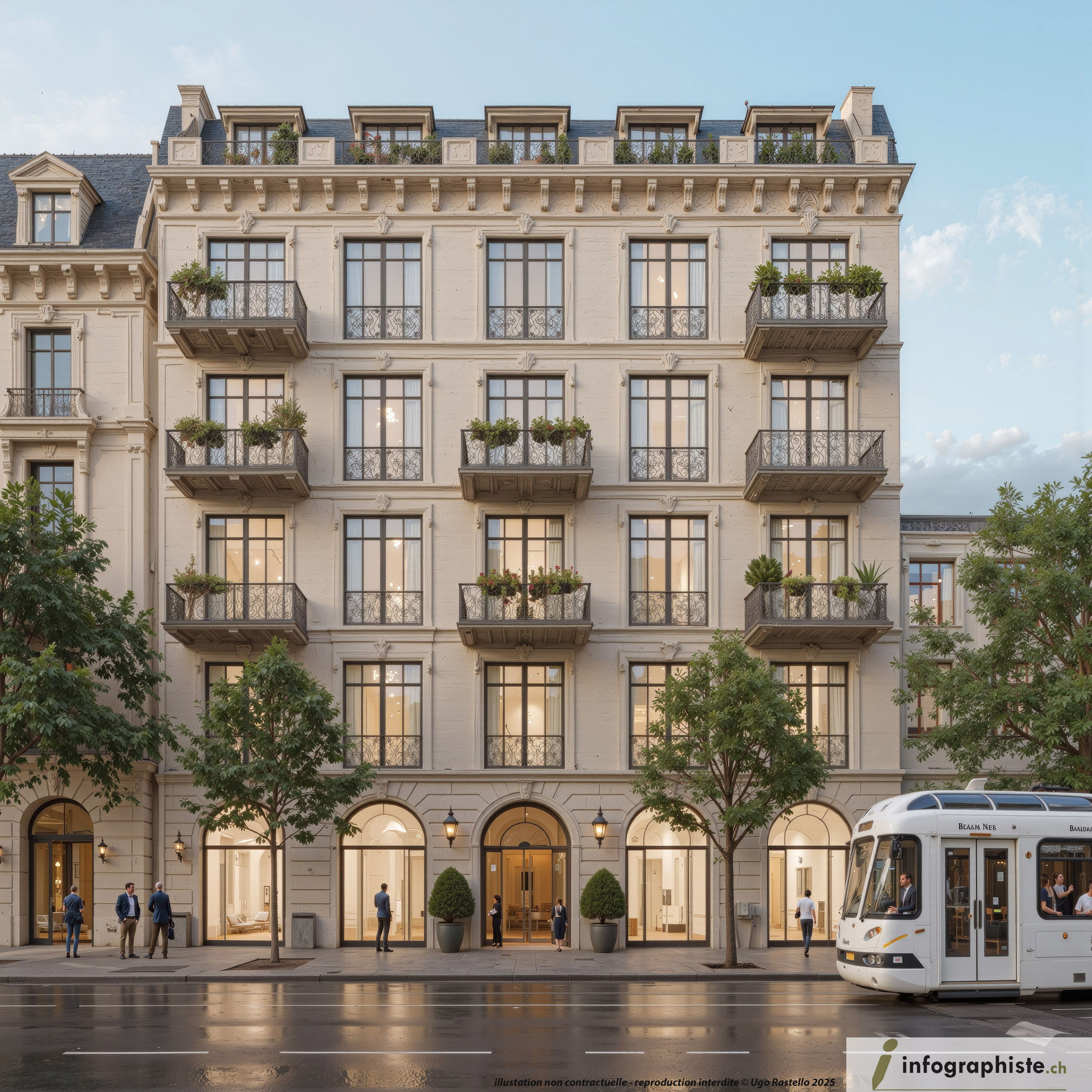 Façade haussmannienne urbaine